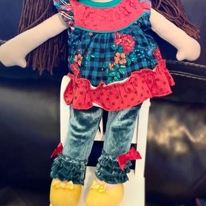 EUC Matilda Jane DOLL green velvet pants.